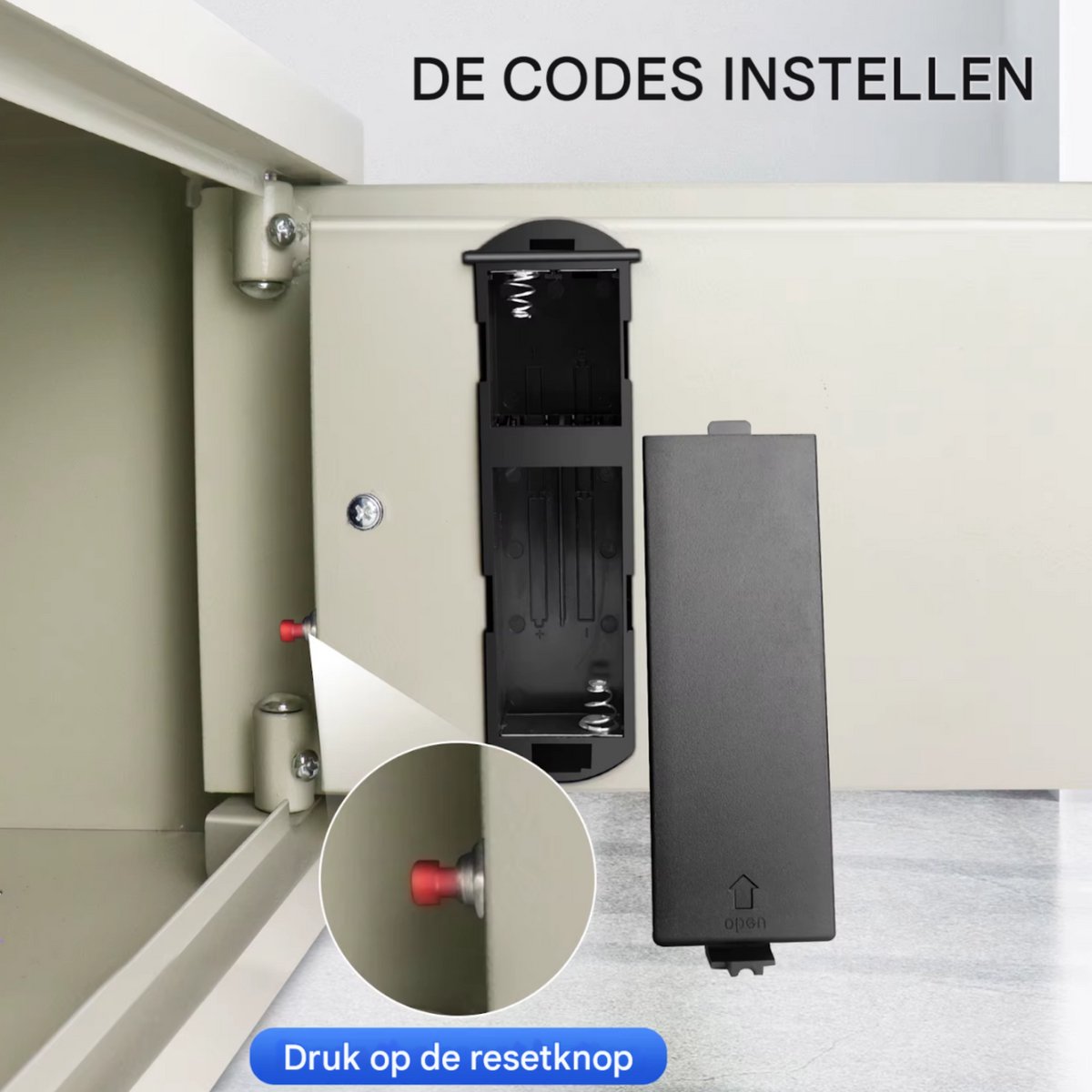 Luxe brandwerende kluis met cijferslot en sleutels wit