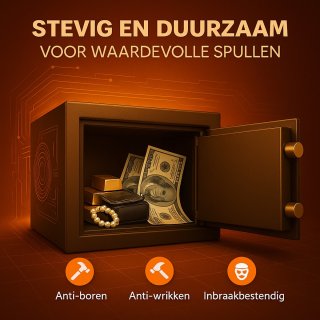 Luxe Brandwerende Kluis Zwart met Cijferslot