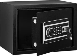 Luxe Elektrische Kluis 22L met Cijferslot, Sleutel & Vingerafdruk Zwart