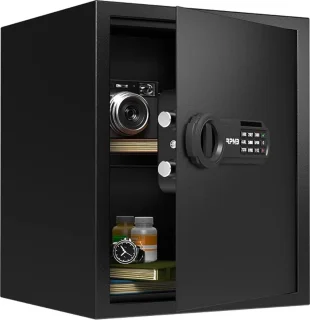 Luxe Elektrische Kluis 43L Zwart - Cijferslot & Sleutel