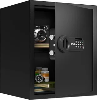 Luxe Elektrische Kluis 43L Zwart - Cijferslot & Sleutel