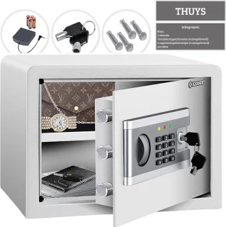 Luxe Elektrische Kluis Middelmaat Zilver Cijferslot & Sleutel