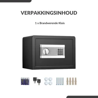 Luxe Elektrische Kluis Zwart Cijferslot & Sleutel
