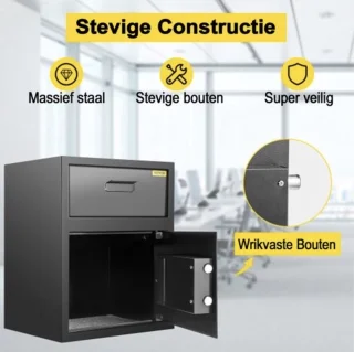 Majesticmania Vevor Brandwerende Kluis 36x30x45 Zwart