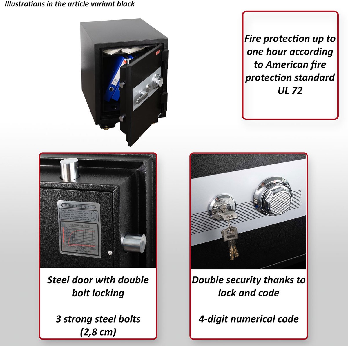 Wat vinden we goed aan de MCW-L48 Brandkast 60min 39L Grijs