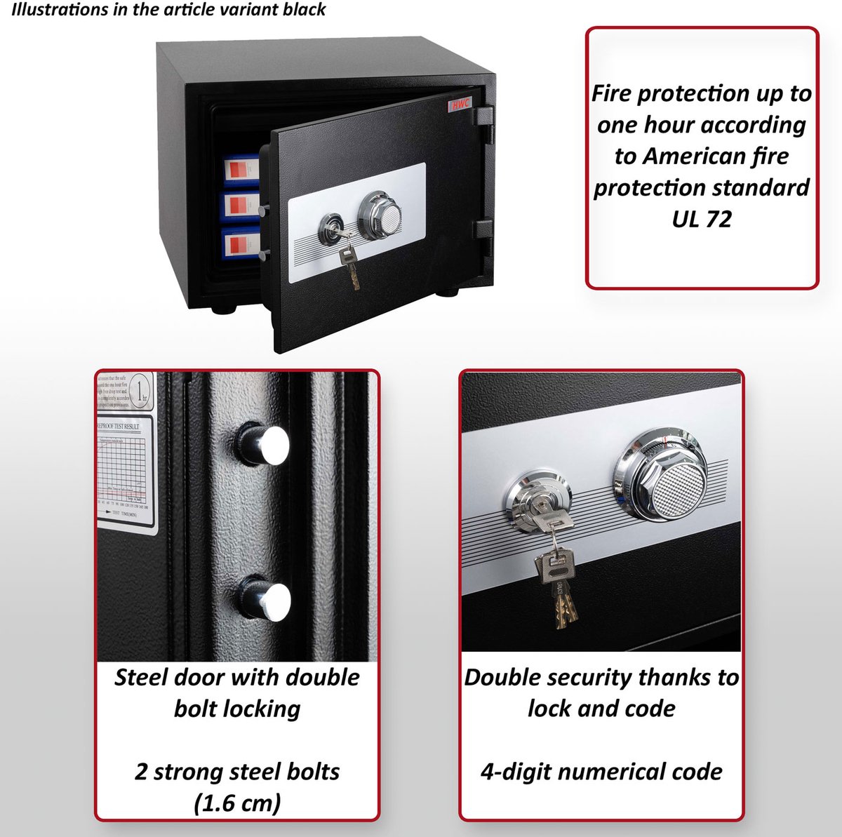 Wat vinden we goed aan de MCW-L48 Brandwerende Kluis 19L Zwart