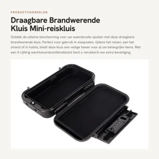 Merkmodel waterdichte kluis met cijferslot, zwart