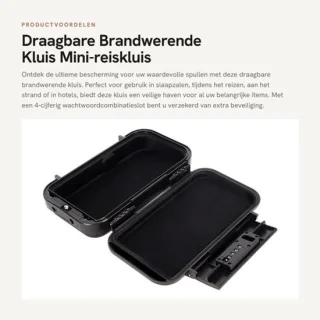 Merkmodel waterdichte kluis met cijferslot, zwart