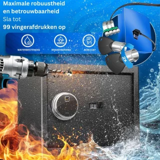 MKSS® Brandwerende Vingerafdrukkluis Zwart