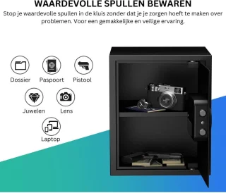 MKSS Kluis Vingerafdruk 35x35x40 cm Zwart