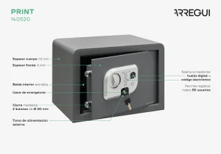 MKSS® Vingerafdruk Kluis met Alarmsysteem Zwart