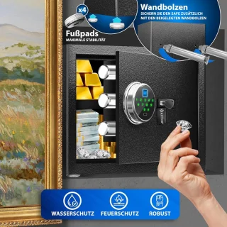 MKSS® Vingerafdrukkluis met Alarmsysteem Zwart