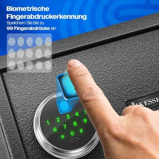MKSS® Vingerafdrukkluis met Alarmsysteem Zwart