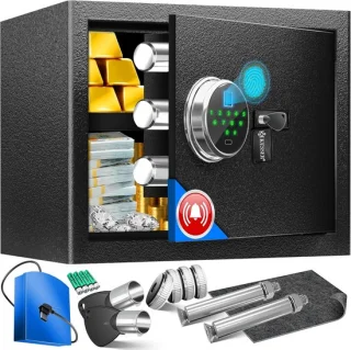 MKSS® Vingerafdrukkluis met Alarmsysteem Zwart