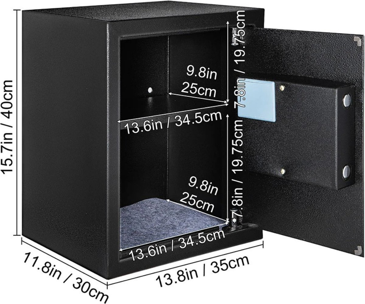 De OxyFlowzy® Brandwerende Kluis 48L Zwart in één oogopslag