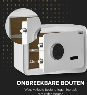Raykon Valdura Vault Elektronische Brandwerende Kluis Wit