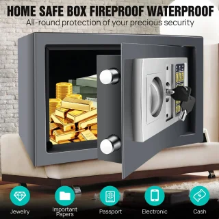 SafeLock Brandwerende Kluis 31x20x20cm met Cijferslot en Sleutel