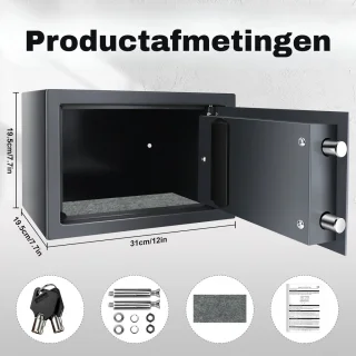 SafeLock Brandwerende Kluis 8,5L Met Cijferslot en Sleutel