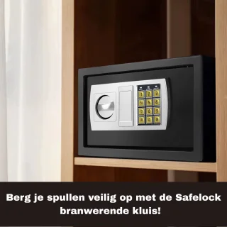 SafeLock Brandwerende Kluis 8,5L Met Cijferslot en Sleutel