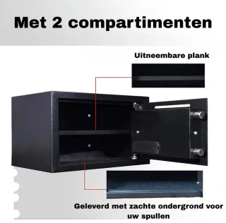 SafeLock Brandwerende Kluis XL 35x25x25 Elektrisch & Sleutelslot