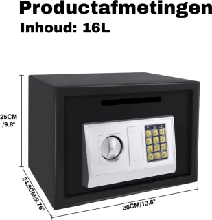 SafeLock Brandwerende Kluis XL 35x25x25 Elektrisch & Sleutelslot