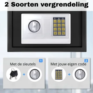 SafeLock Brandwerende Kluis XL 35x25x25 Elektrisch & Sleutelslot