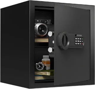 SNJY® documentenkluis met cijferslot en sleutel 33 x 33 x 36 cm zwart