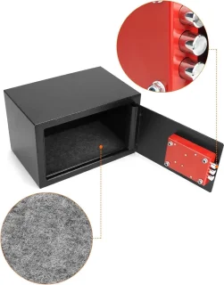 SNJY® Documentenkluis met sleutel 20L (20 x 31 x 20 cm)