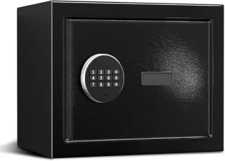 SNJY® Kluis Brandwerend - Kluisje met Sleutel - Documentenkluis met Cijferslot - 30D x 30B x 38H cm - Zwart