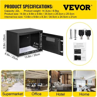 Tumex Elektronische Vingerafdrukkluis 22L Zwart