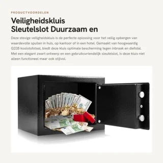 Veiligheidskluis brandwerend met cijferslot en sleutel