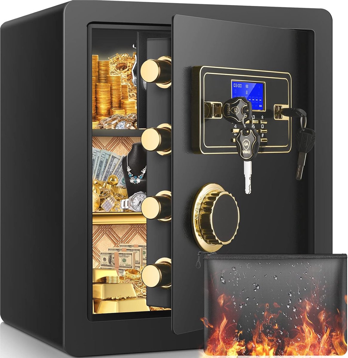 De Veiligheidskluis Brandwerend met LCD Display in één oogopslag