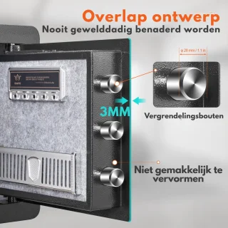 Veiligheidskluis Elektronisch 32L Zwart 40x35x30 cm