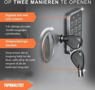 Veiligheidskluis Elektronisch 35x25x35 cm Grijs Topkwaliteit