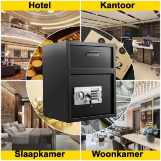 Velox Brandwerende Kluis 45x30x36 Zwart