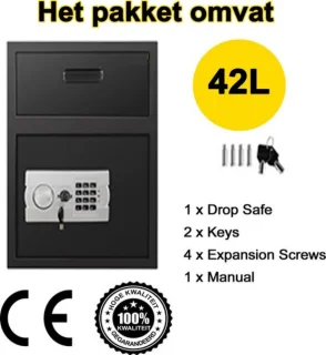 Velox Brandwerende Kluis 45x30x36 Zwart