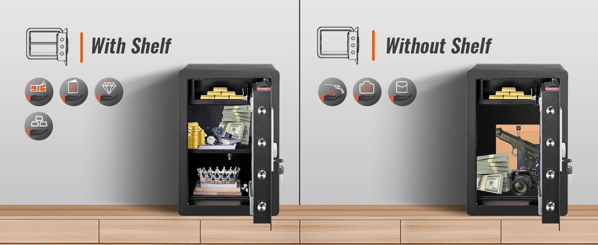 Verkoop Nederland Elektronische Kluis 50L met Vingerafdruk en Brandwerende Tas