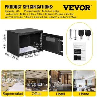 Vevor Brandwerende Kluis 35x25x25cm