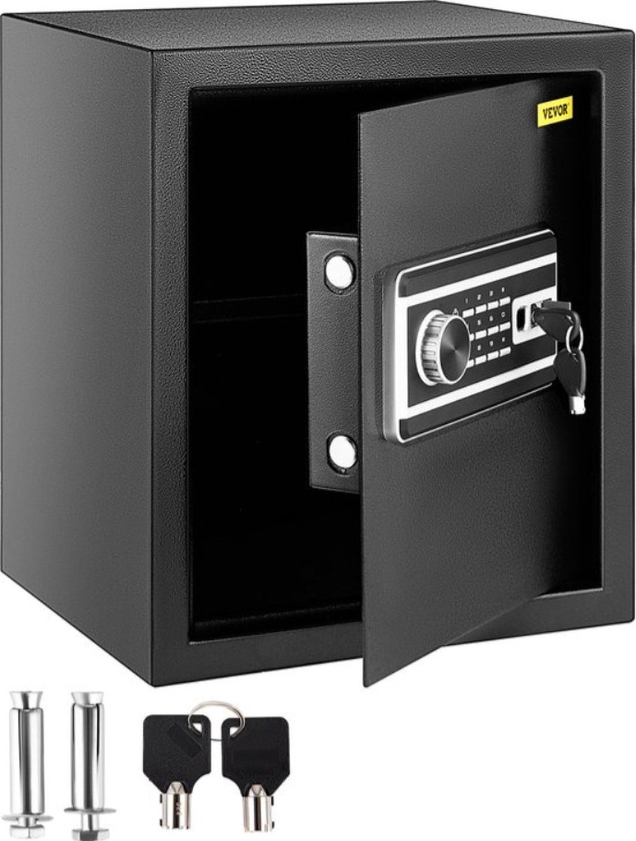 De Vevor Kluis Brandwerend 35x30x40cm met Sleutel en Cijferslot in één oogopslag