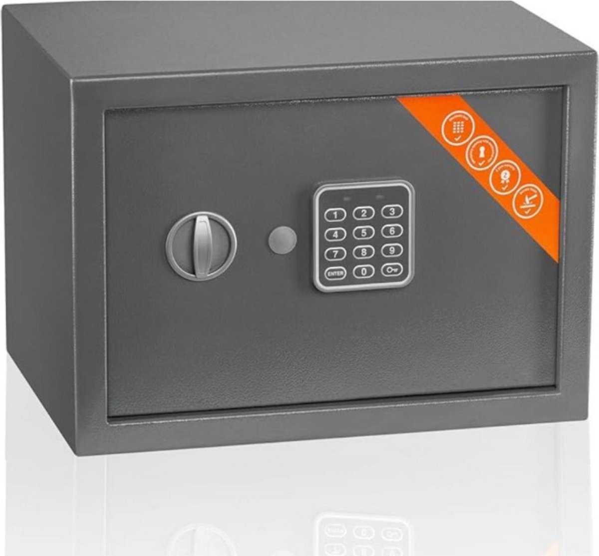 De WNHB® Elektronische Brandwerende Kluis 20L Grijs in één oogopslag