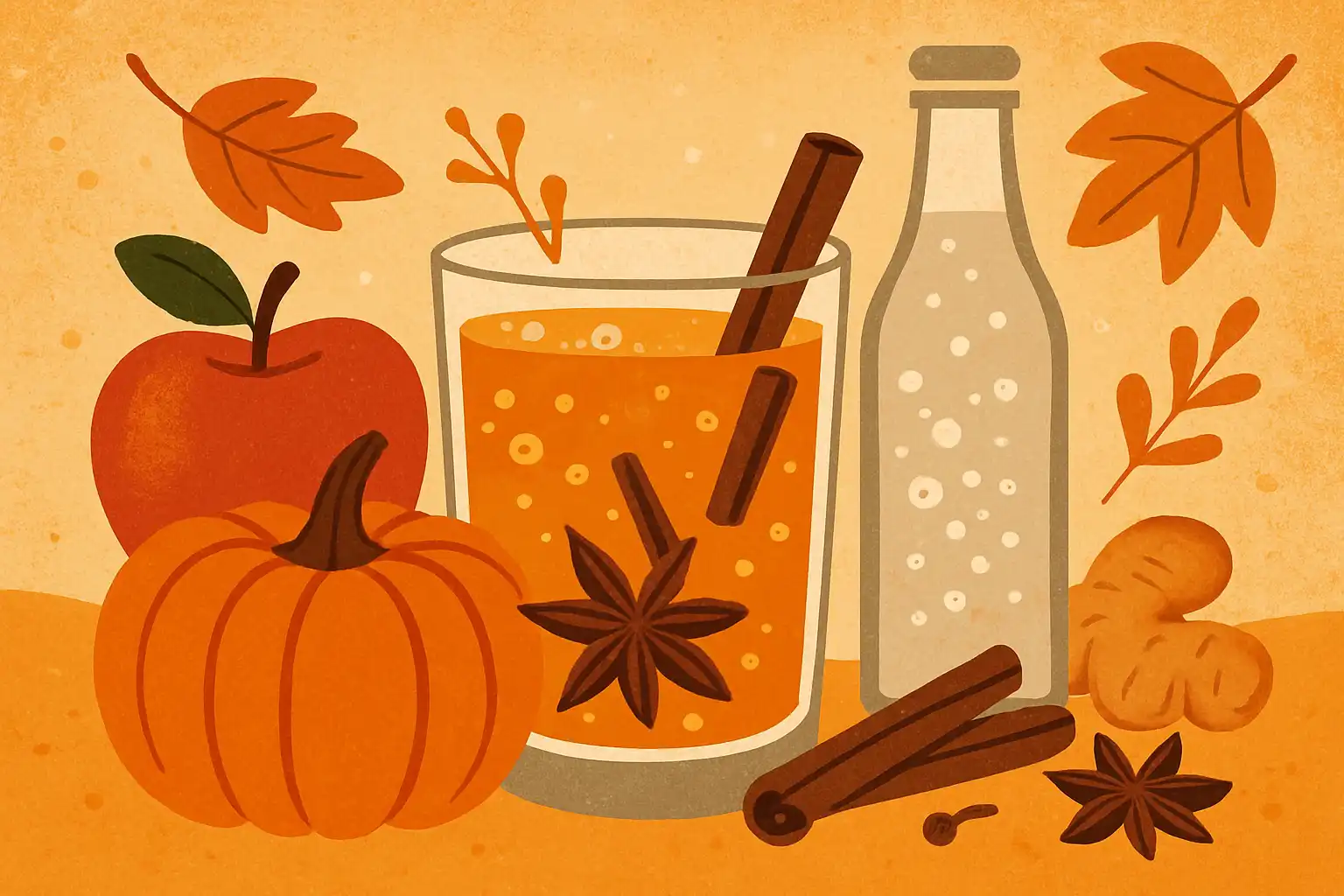 Herfstmocktails met bruiswater: pompoen, appel en specerijen voor een knus moment