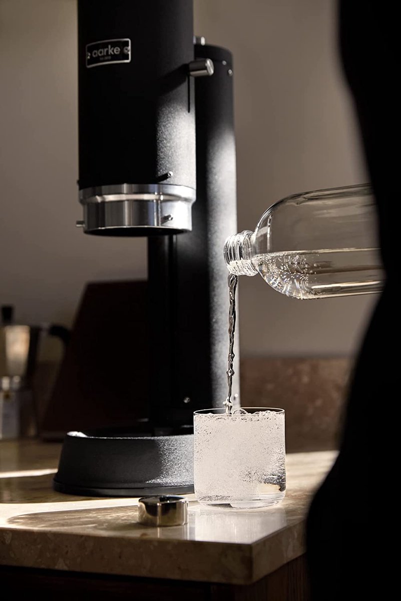 Aarke Carbonator Pro glazen fles roestvrij staal
