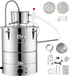 Alcohol distilleertoestel 13-gallon met thumpervat en waterpomp