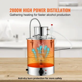 Alcohol distilleertoestel 13-gallon met thumpervat en waterpomp