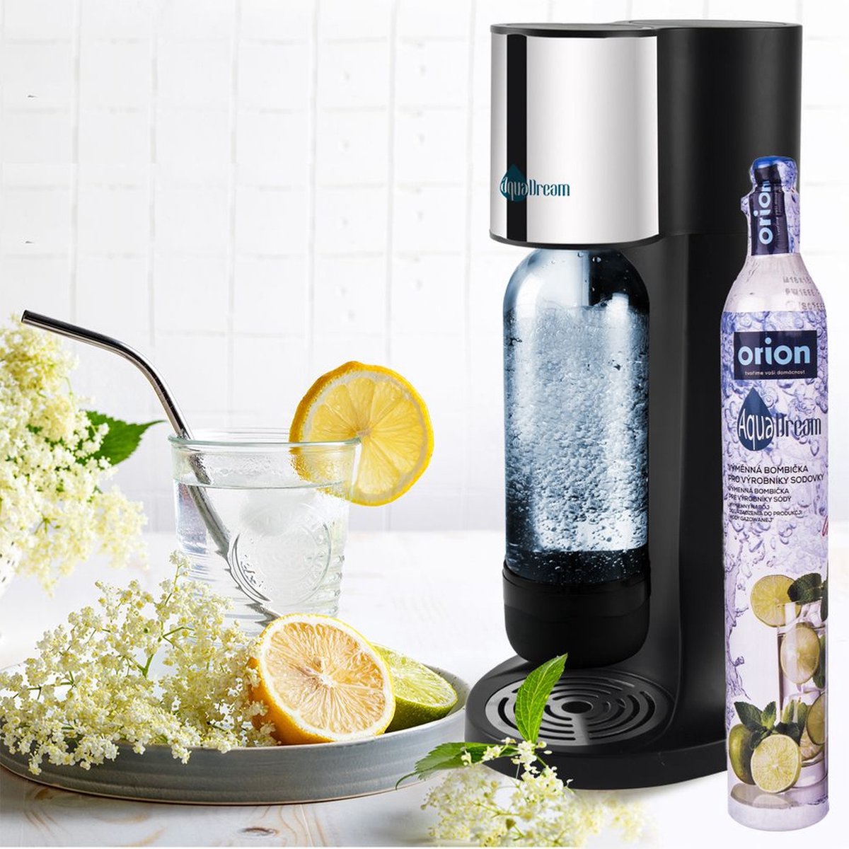 AQUADREAM Sodamaker Zwart met CO2 Cilinder