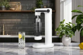 AquaFloow Saturator sodawatermaker set 2x 1L waterfles en CO2-cilinder wit/zwart