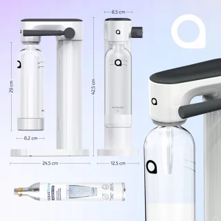 AquaFloow Saturator sodawatermaker set 800 ml wit/zwart