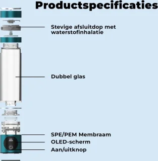 B-care Waterstof Generator 3000 ppb Waterfilter Fles