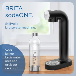 BRITA bruiswatermachine sodaTRIO zwart inclusief flessen en CO2-cilinder