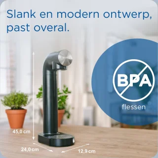 BRITA bruiswatermachine sodaTRIO zwart inclusief flessen en CO2-cilinder